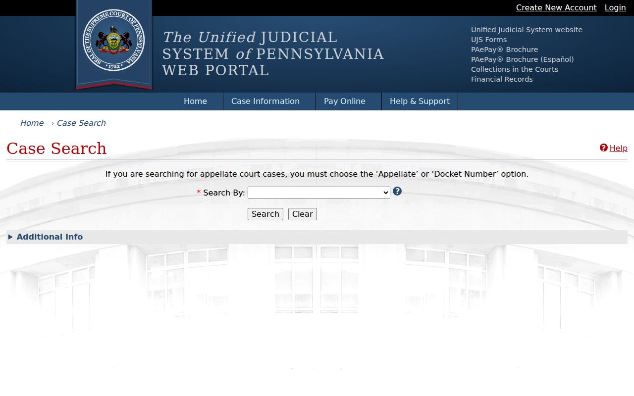 Upper Moreland Township resident lookup using Pennsylvania UJS Case Search