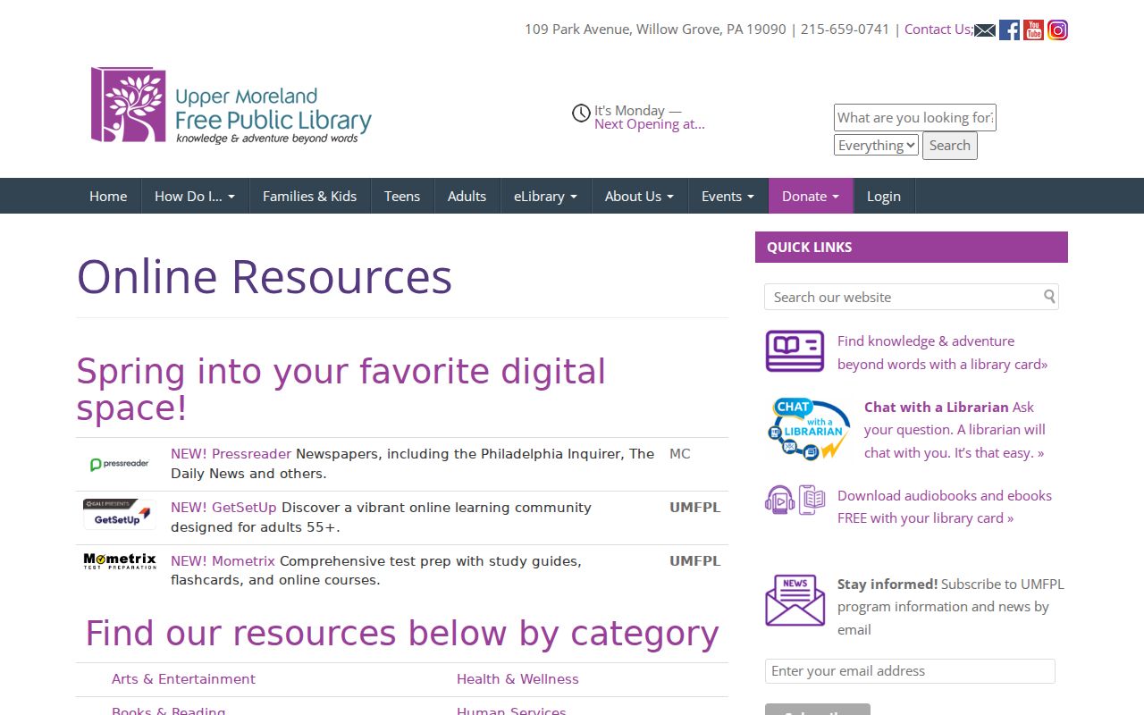 Upper Moreland Township city directory research at the Upper Moreland Free Public Library Digital Library
