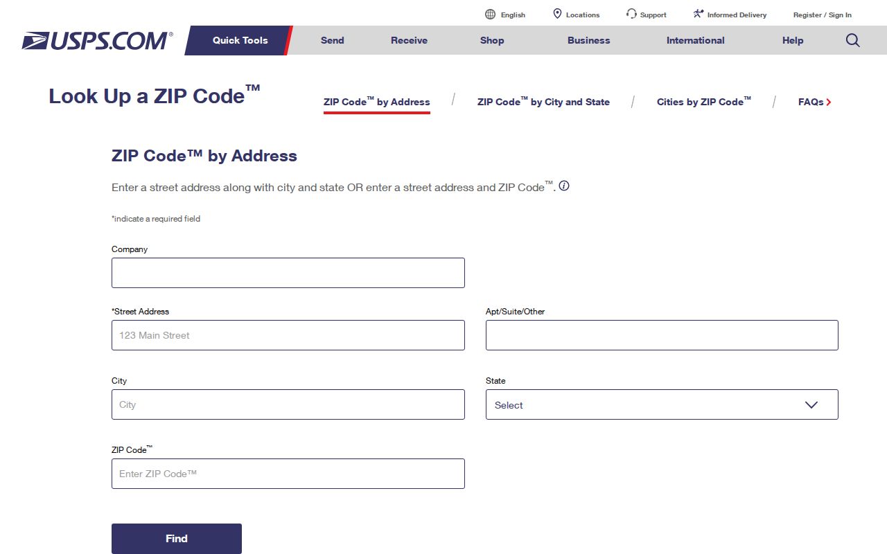 Upper Moreland Township ZIP code USPS address lookup screen